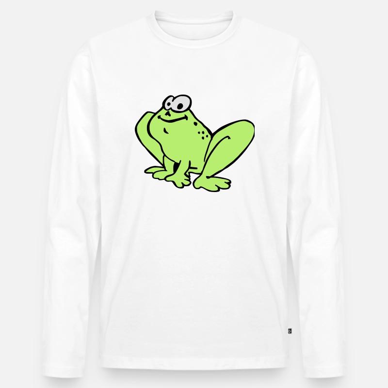 Kröte - Männer Premium Bio Langarmshirt - Weiß