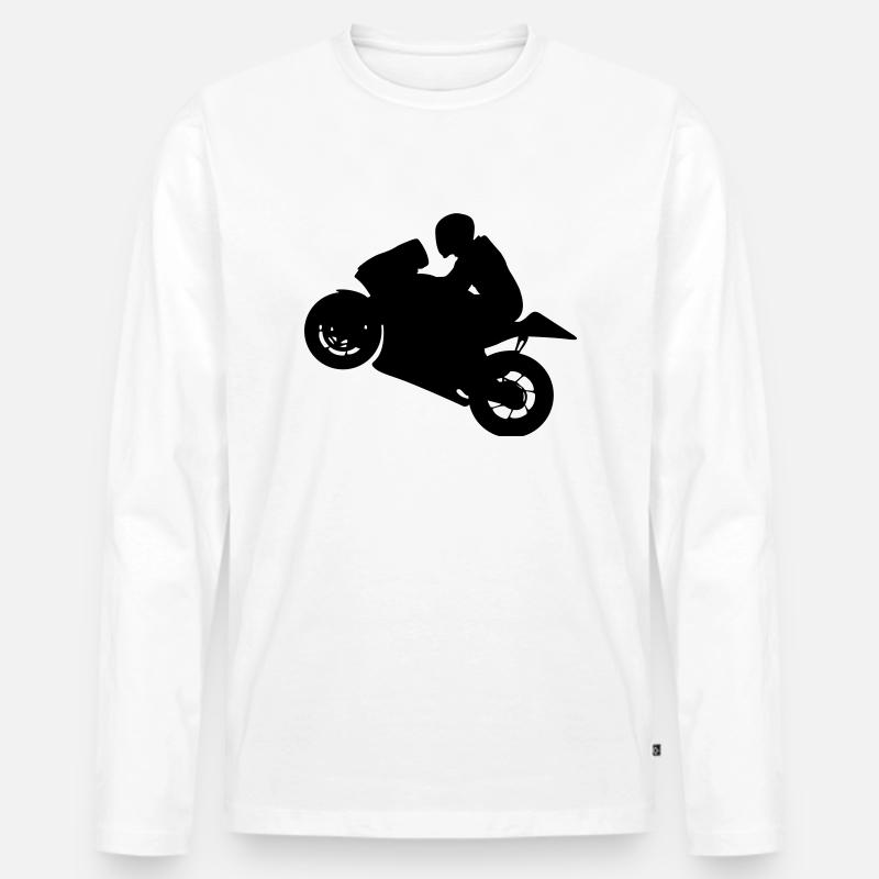 MotoGP # 8 - Männer Premium Bio Langarmshirt - Weiß