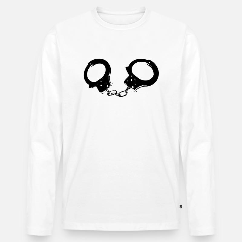 handschellen - Männer Premium Bio Langarmshirt - Weiß