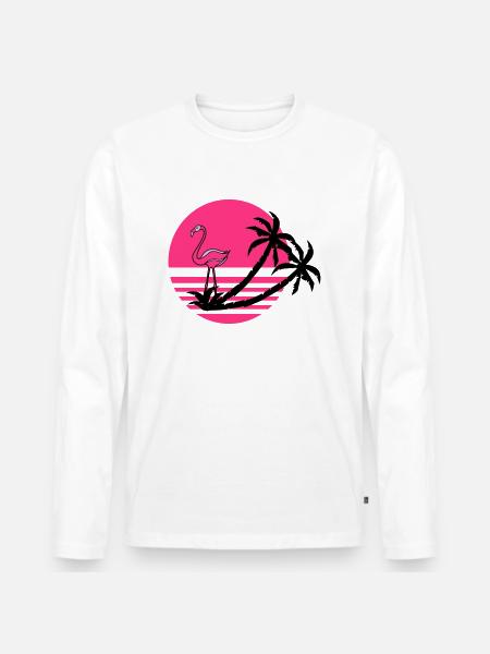 flamingo_island - Männer Premium Bio Langarmshirt - Weiß