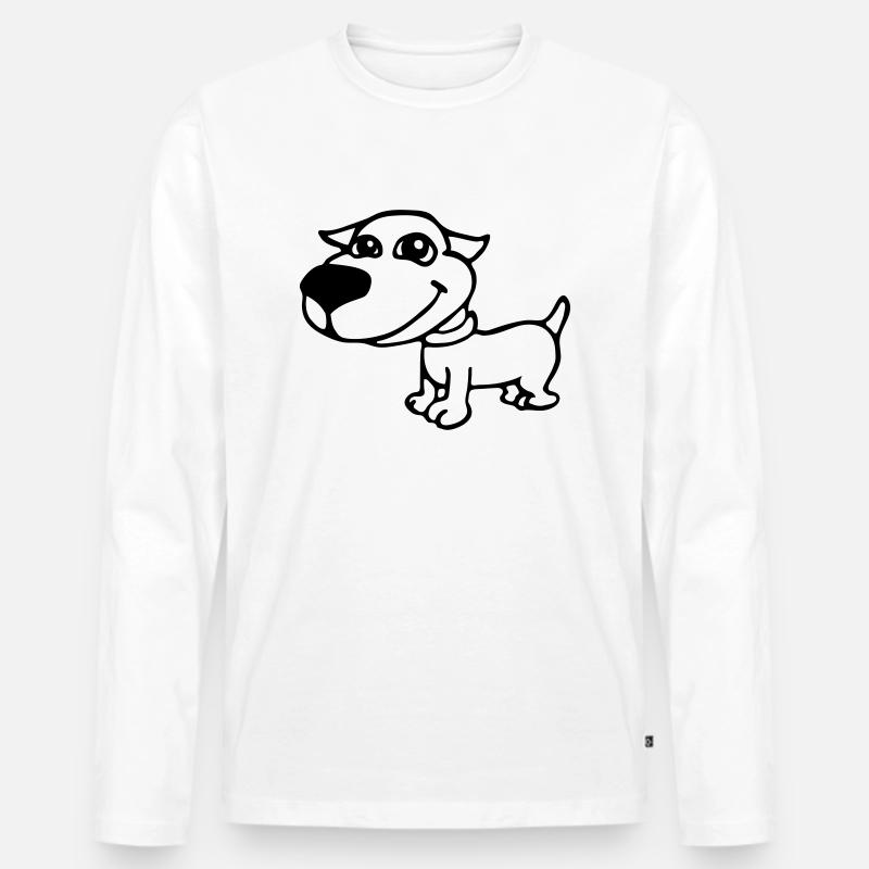 hunde - Männer Premium Bio Langarmshirt - Weiß
