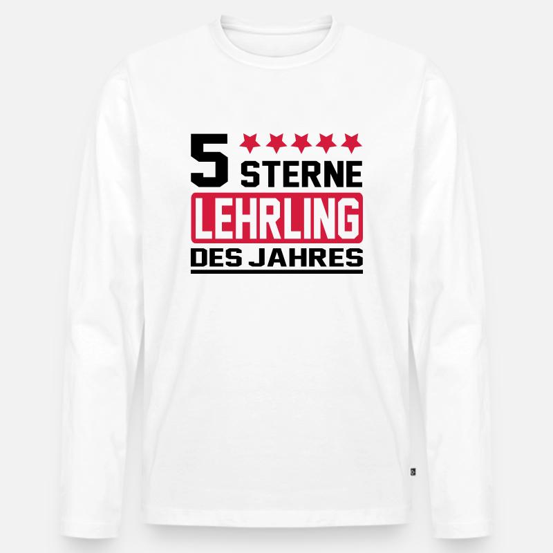 lehrling - Männer Premium Bio Langarmshirt - Weiß
