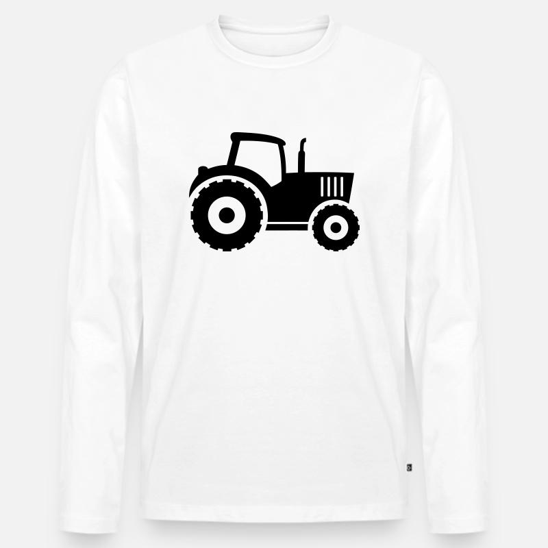 Traktor (farm tractor) - Männer Premium Bio Langarmshirt - Weiß