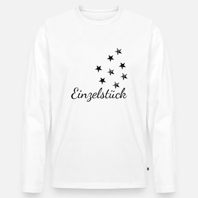 Einzelstück Sternchen schwarz - Männer Premium Bio Langarmshirt - Weiß