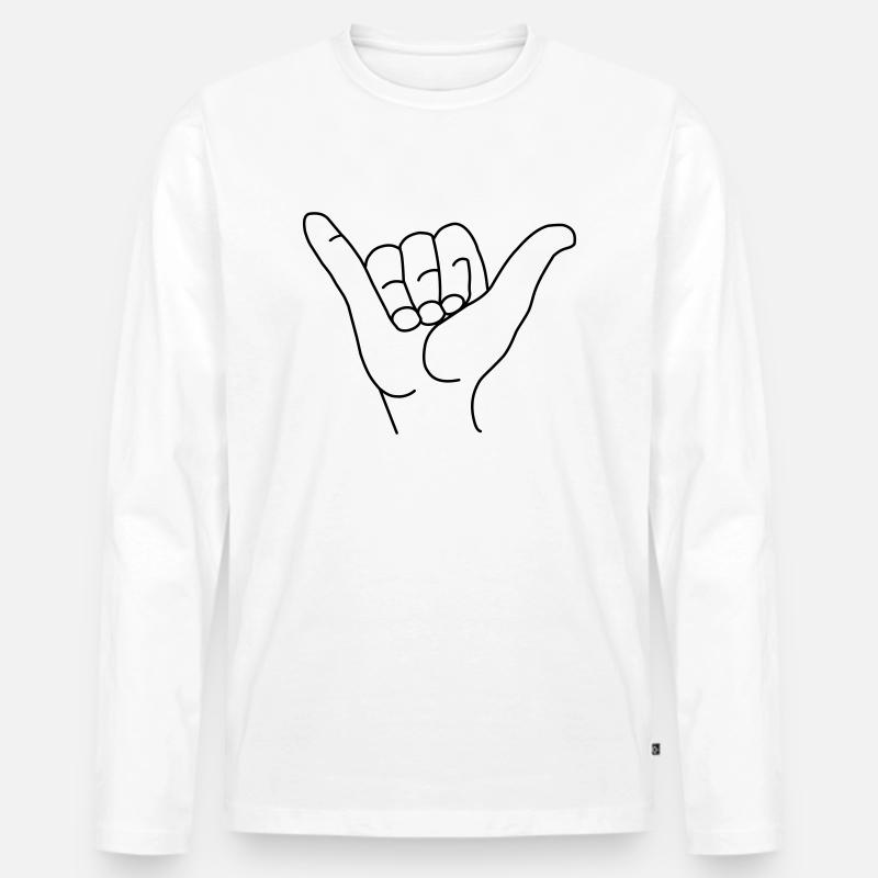 Surfer Gruß - Männer Premium Bio Langarmshirt - Weiß