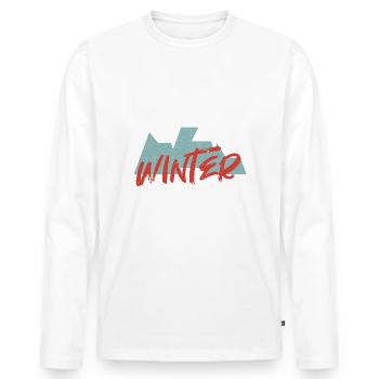 Winter is my favourite season (Snowy Mountains) - Männer Premium Bio Langarmshirt - Weiß - Vorne - Nico (187cm)