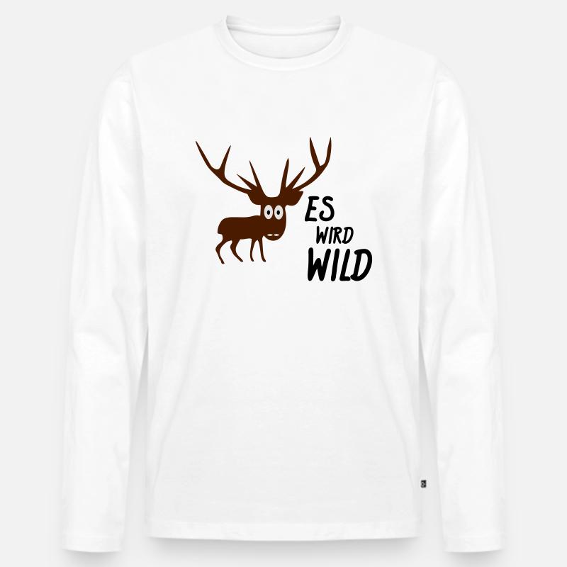 es wird wild - Männer Premium Bio Langarmshirt - Weiß