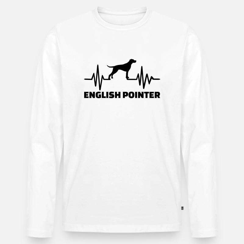 English Pointer - Männer Premium Bio Langarmshirt - Weiß