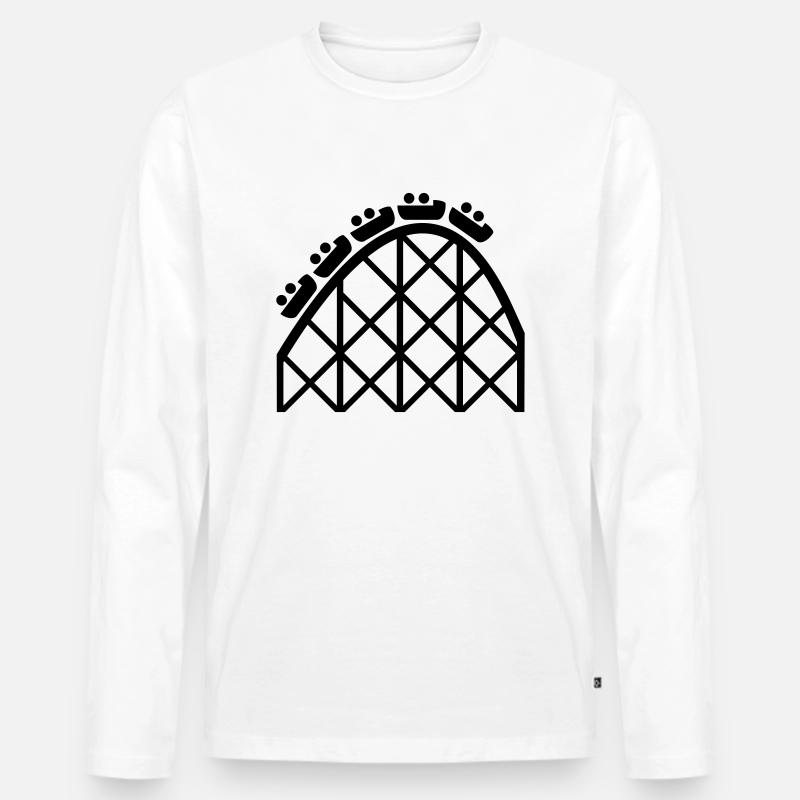 Achterbahn - Männer Premium Bio Langarmshirt - Weiß