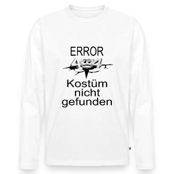 Error 404 Kostüm nicht gefunden - Männer Premium Bio Langarmshirt - Weiß - Vorne - Nico (187cm)