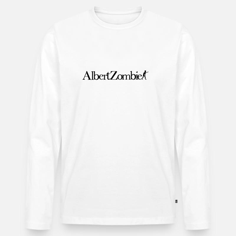 Albert Zombie - Männer Premium Bio Langarmshirt - Weiß