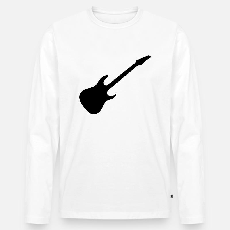 E-Gitarren-Symbol - Männer Premium Bio Langarmshirt - Weiß