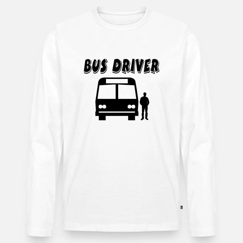 Bus - Männer Premium Bio Langarmshirt - Weiß