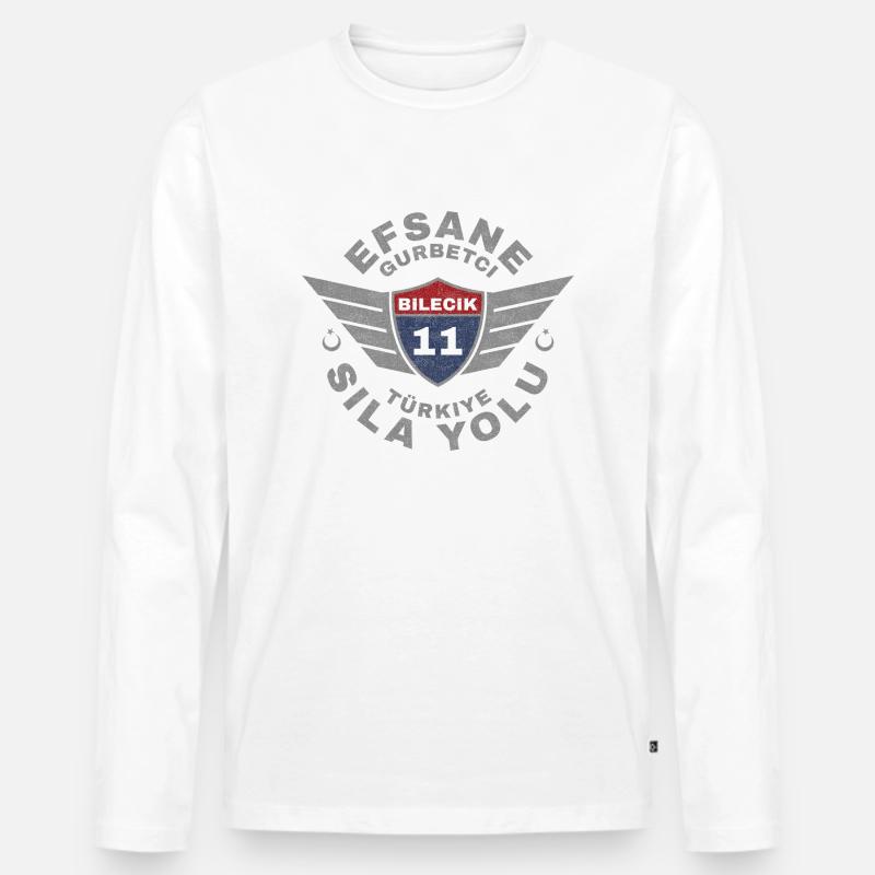 Bilecik - Männer Premium Bio Langarmshirt - Weiß