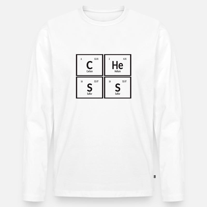 Schach | Periodensystem der Elemente - Männer Premium Bio Langarmshirt - Weiß