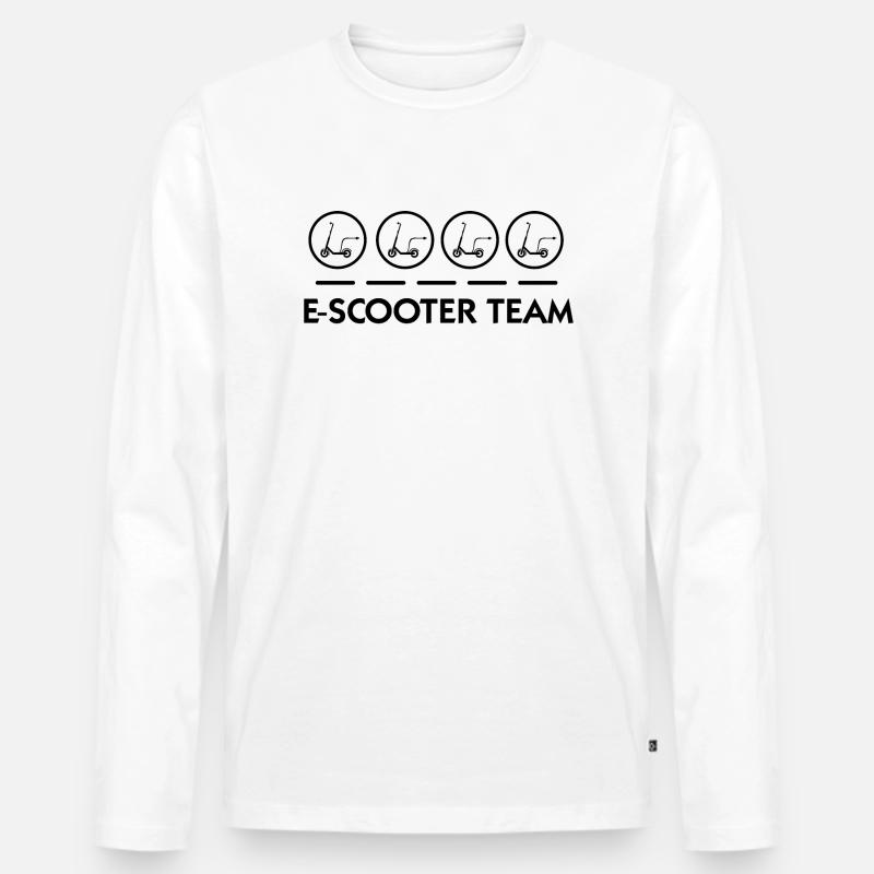 E-Scooter E-Roller Scooter - Männer Premium Bio Langarmshirt - Weiß