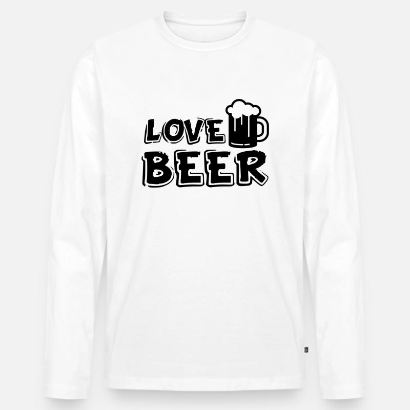Lustiger Bier Spruch Geschenkidee Party - Männer Premium Bio Langarmshirt - Weiß