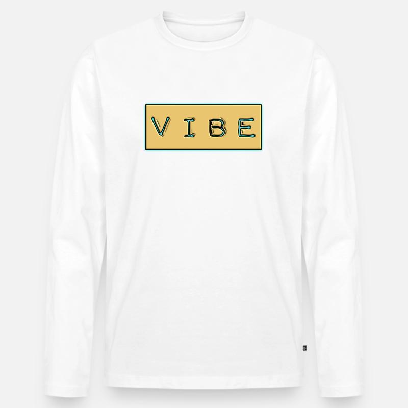 VIBE - Männer Premium Bio Langarmshirt - Weiß