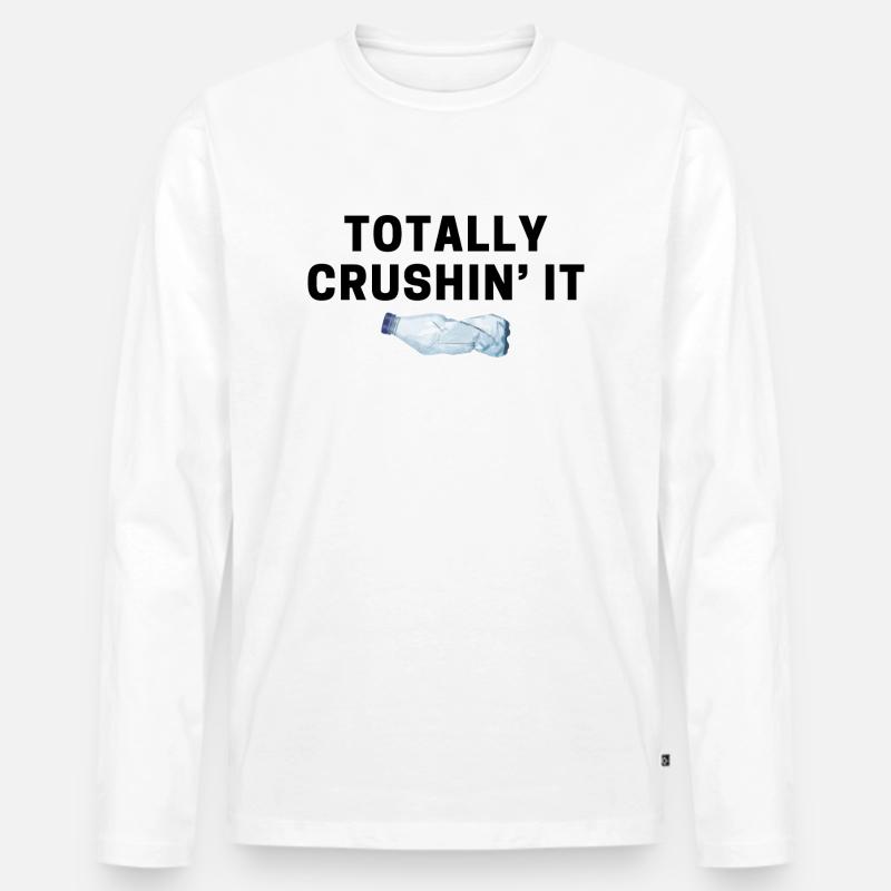 total zerknirscht es - Männer Premium Bio Langarmshirt - Weiß