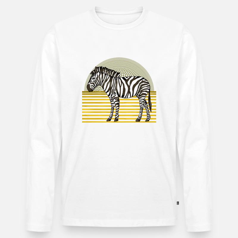 Zebra - Männer Premium Bio Langarmshirt - Weiß