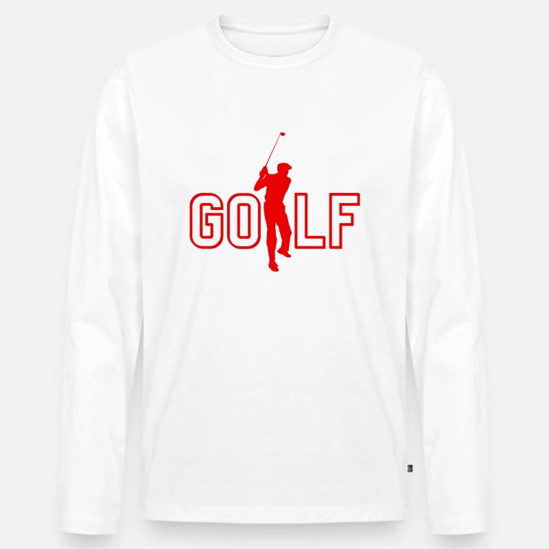 Golf - Golf Geschenkidee - Männer Premium Bio Langarmshirt - Weiß
