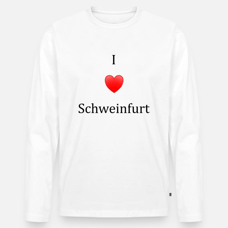 Ich liebe Schweinfurt - Männer Premium Bio Langarmshirt - Weiß