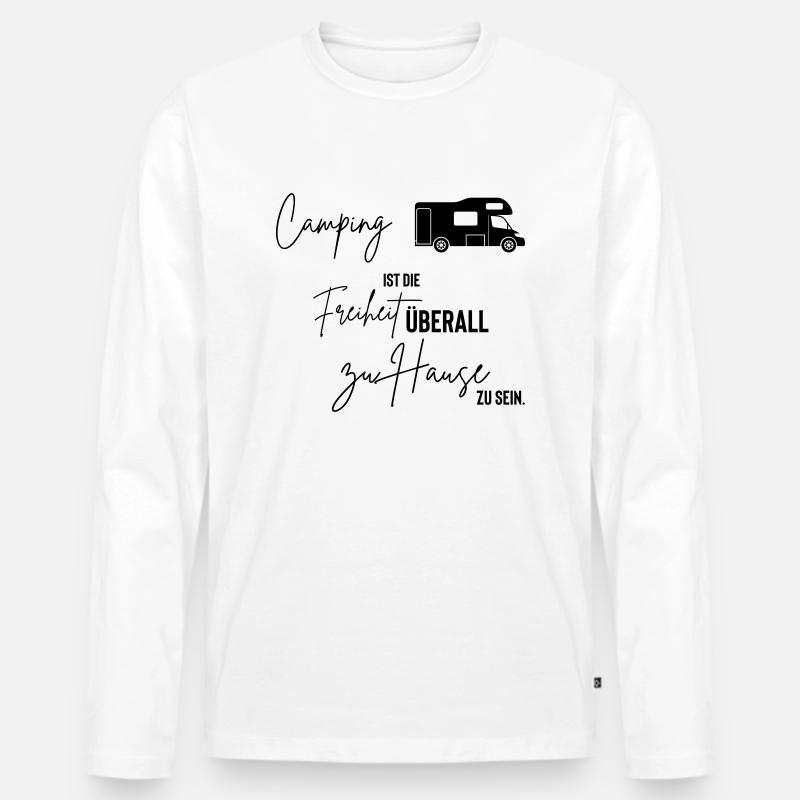 camping - Männer Premium Bio Langarmshirt - Weiß