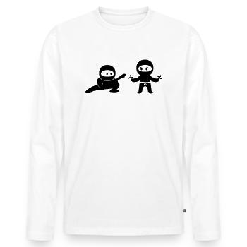 ninjas comic - Männer Premium Bio Langarmshirt - Weiß - Vorne - Nico (187cm)