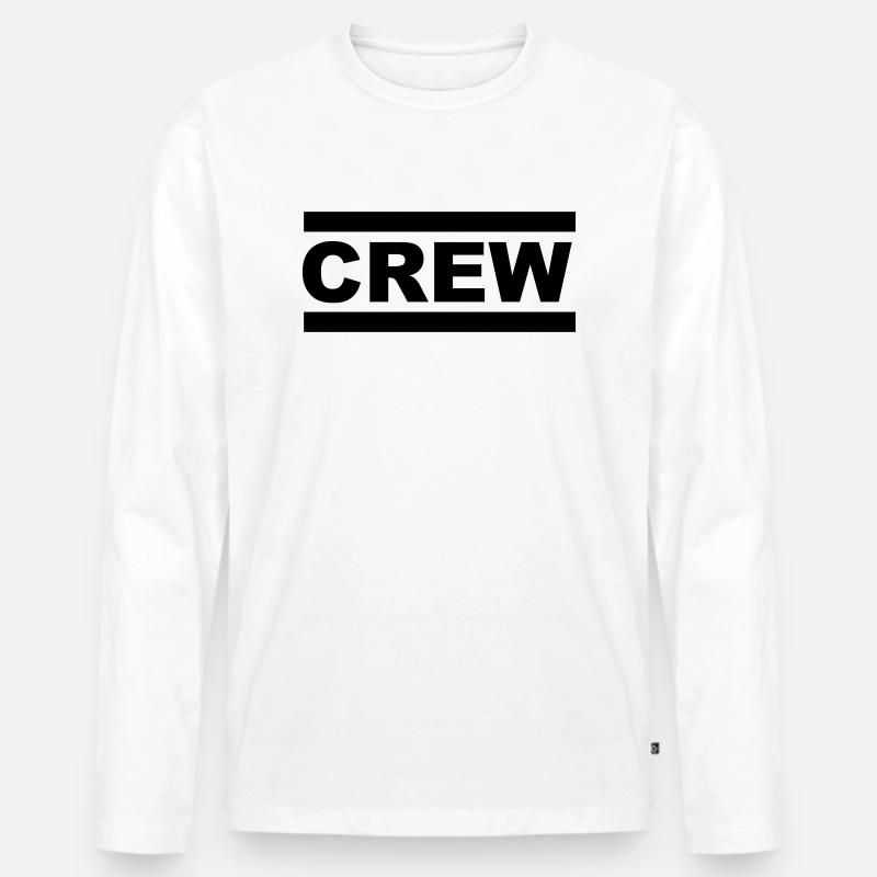 crew - Männer Premium Bio Langarmshirt - Weiß