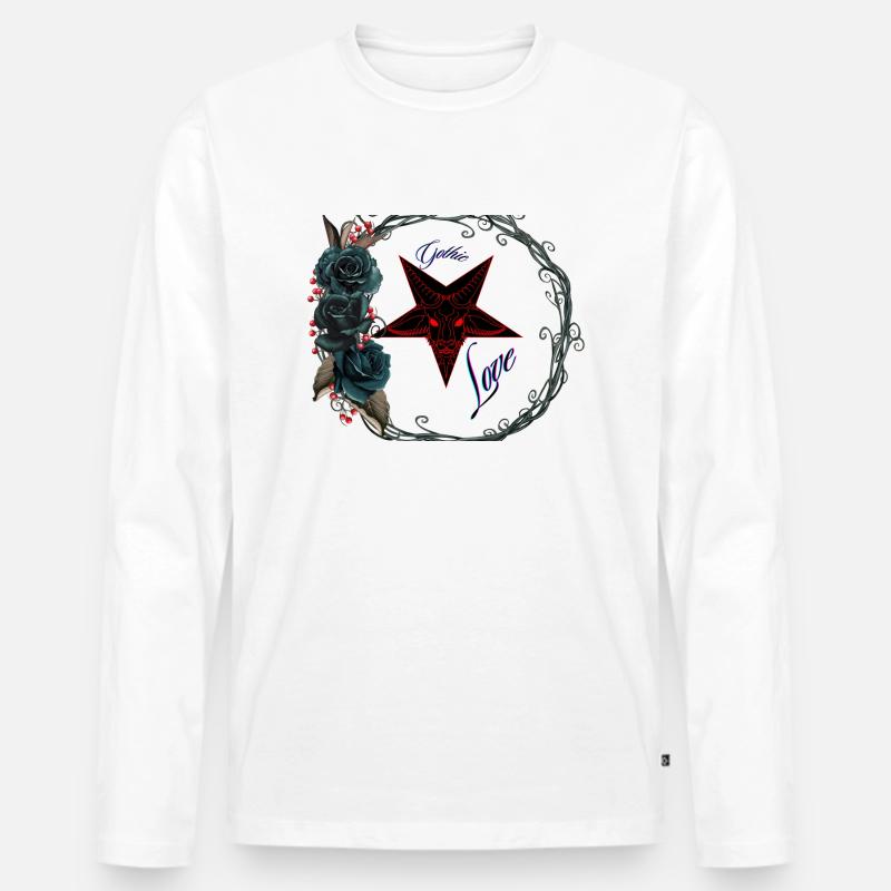 Gothic-Liebe - Männer Premium Bio Langarmshirt - Weiß