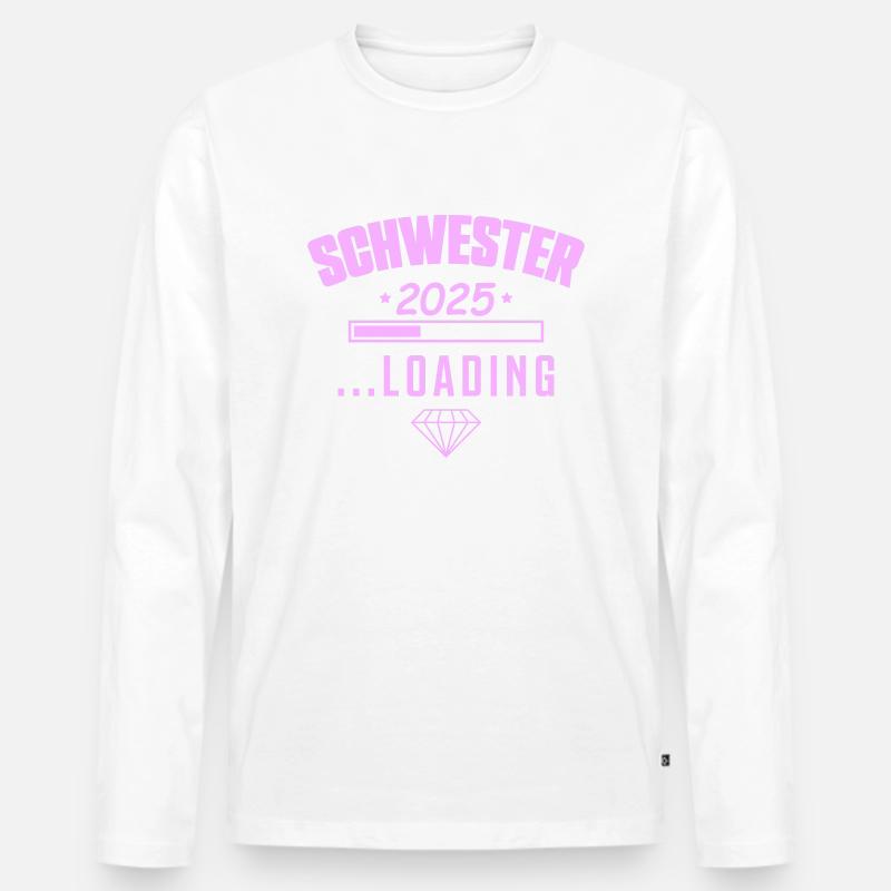 Schwester 2025 Loading - Männer Premium Bio Langarmshirt - Weiß