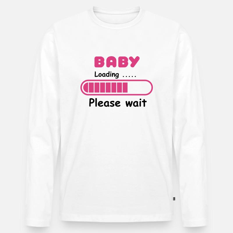 Baby wird geladen - bitte warten - Männer Premium Bio Langarmshirt - Weiß