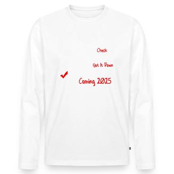 First Time Dad 2025 - Dad bod Dad jokes - T-shirt manches longues Premium bio Homme - blanc - Devant - Nico (187cm)