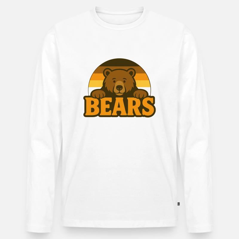 Bears Bearflag Pride Outfit - Männer Premium Bio Langarmshirt - Weiß