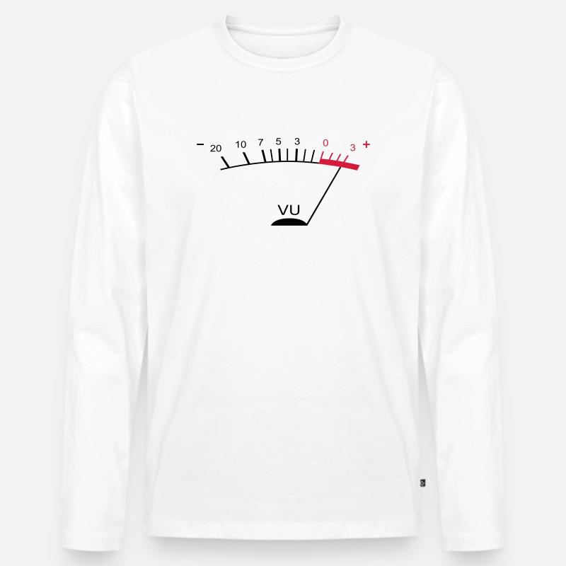 vu meter ii DE - Männer Premium Bio Langarmshirt - Weiß