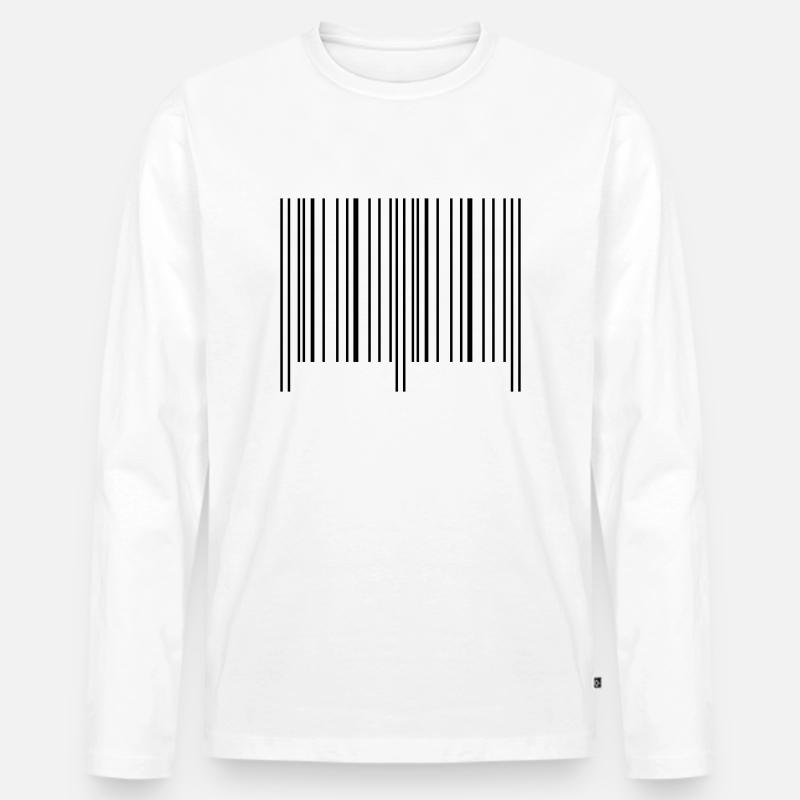 strichcode - Männer Premium Bio Langarmshirt - Weiß