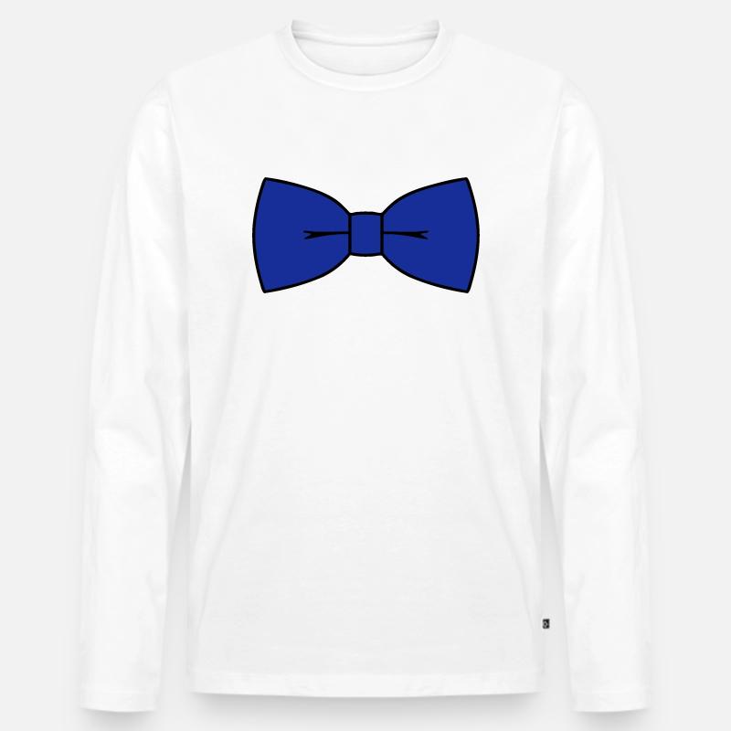 Fliege - Männer Premium Bio Langarmshirt - Weiß