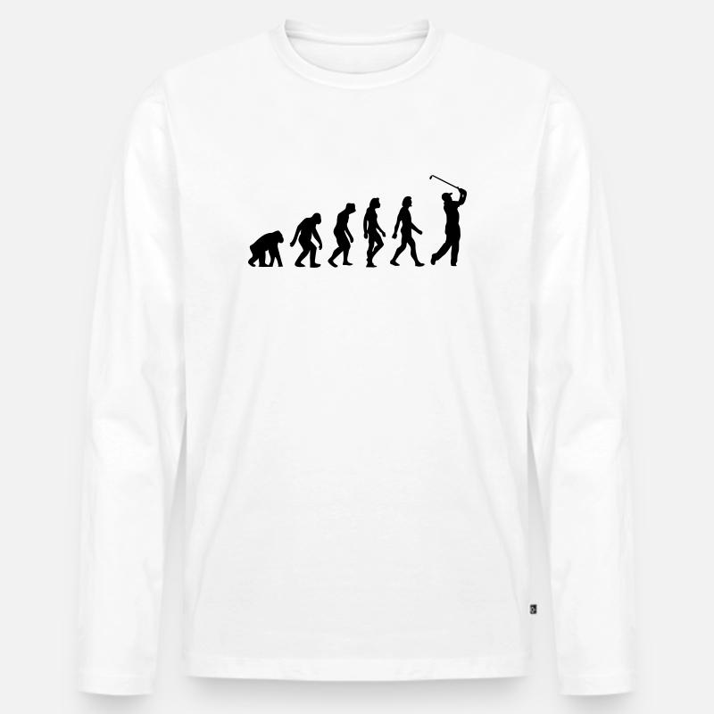 Die Evolution von Golf - Männer Premium Bio Langarmshirt - Weiß