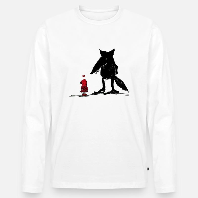Rotkäppchen - Männer Premium Bio Langarmshirt - Weiß