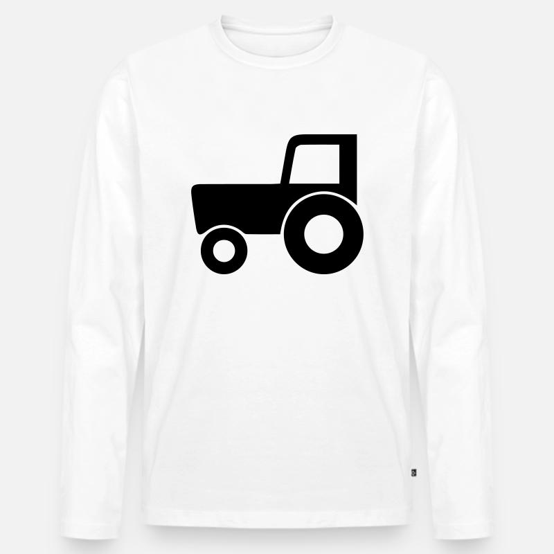 Trecker - Männer Premium Bio Langarmshirt - Weiß