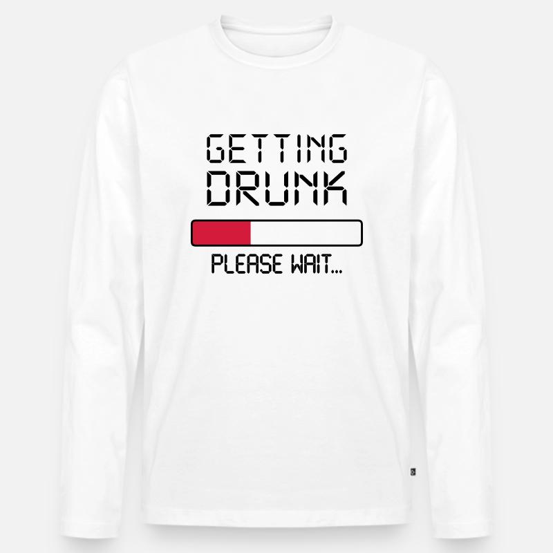 getting drunk - Männer Premium Bio Langarmshirt - Weiß
