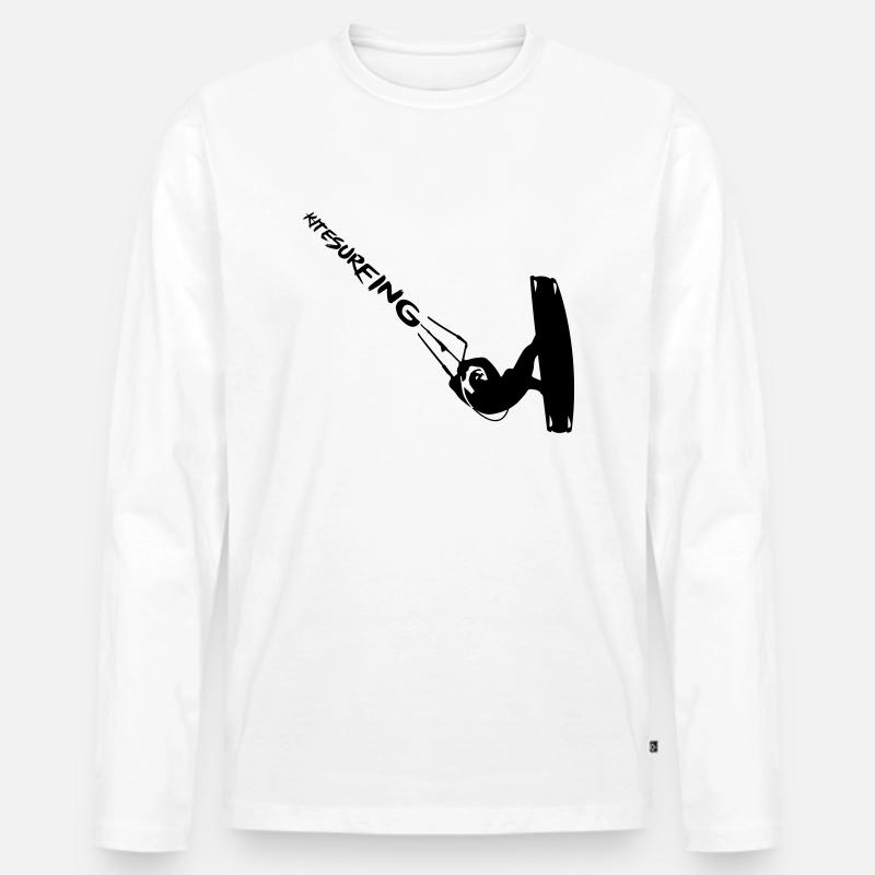 Kitesurfing Unhooked - Männer Premium Bio Langarmshirt - Weiß