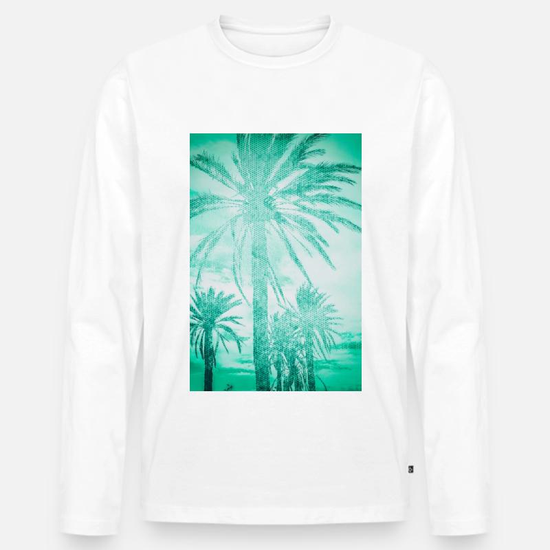 PalmBeach - Männer Premium Bio Langarmshirt - Weiß
