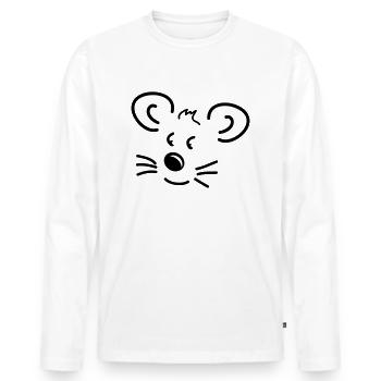Petite souris - T-shirt manches longues Premium bio Homme - blanc - Devant - Nico (187cm)