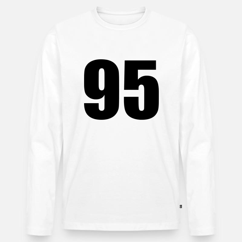 95 - Männer Premium Bio Langarmshirt - Weiß