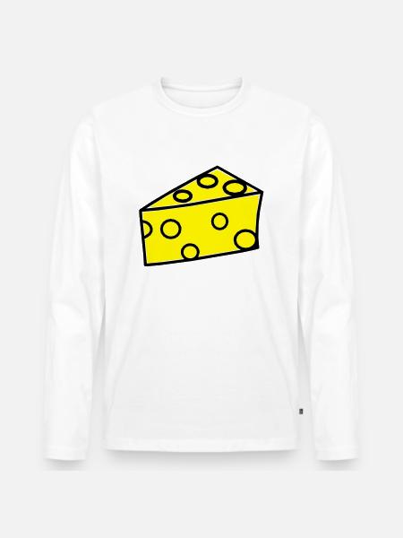 Käse / Käsestück - Männer Premium Bio Langarmshirt - Weiß
