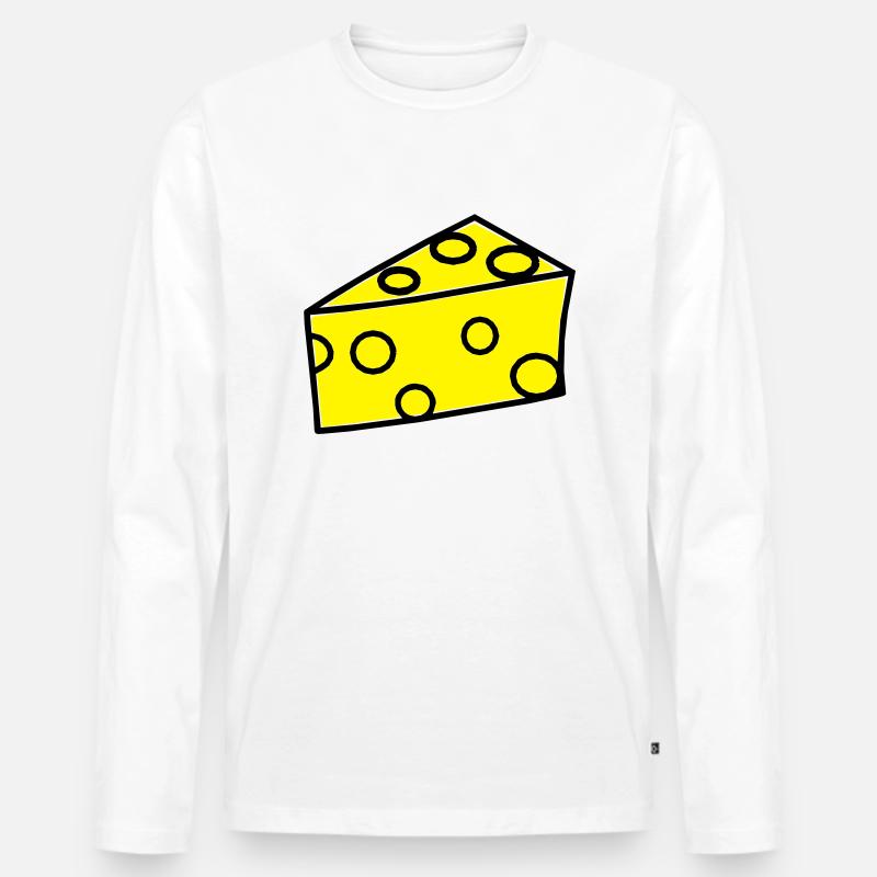 Käse / Käsestück - Männer Premium Bio Langarmshirt - Weiß