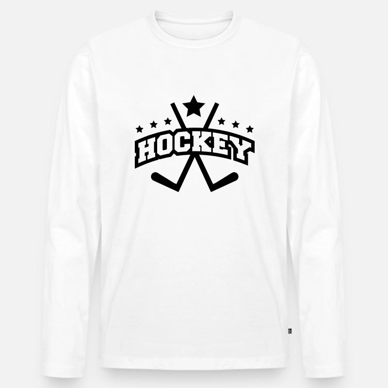 hockey_design_wq1 - Männer Premium Bio Langarmshirt - Weiß