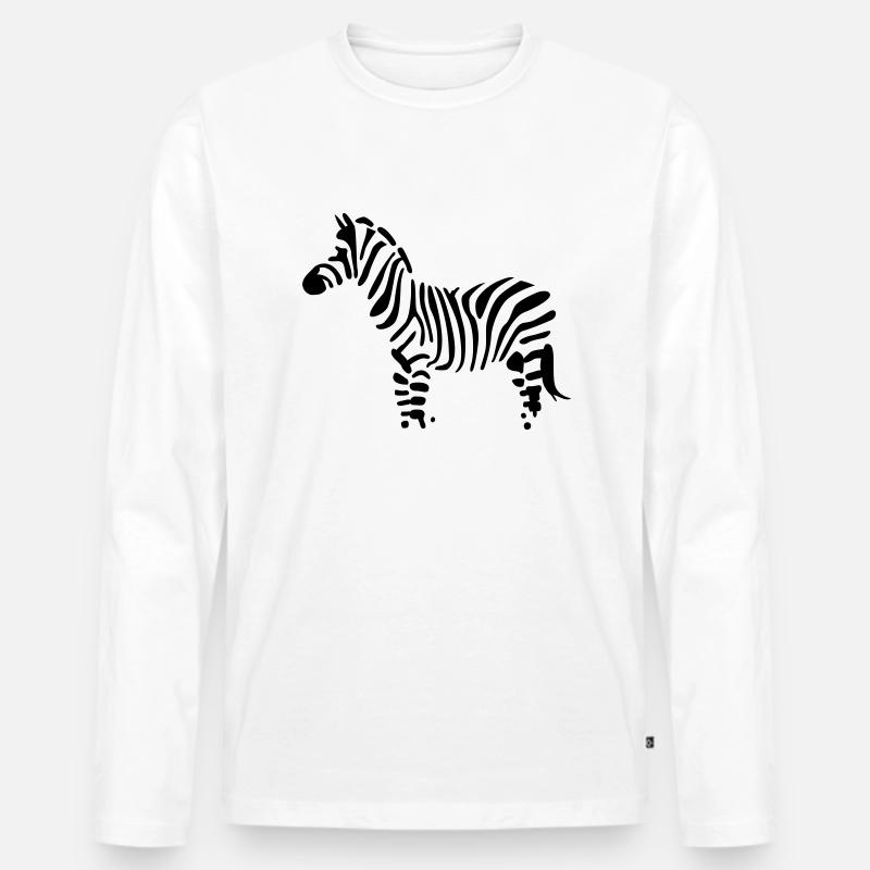 zebra - Männer Premium Bio Langarmshirt - Weiß