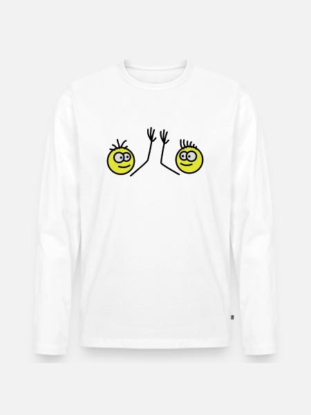 Bros - Men's Premium Organic Long Sleeve Shirt - white